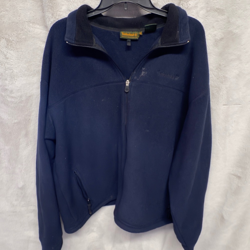 Vintage‎ 90s Timberland Weathergear Fleece Jacket Mens XL Navy Gorpcore Outdoor